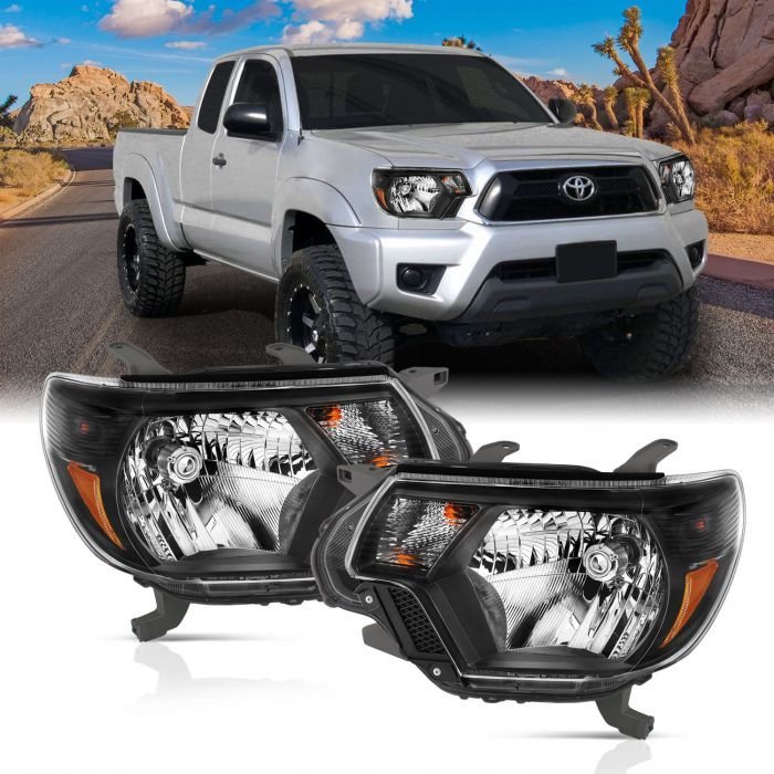 Toyota Tacoma 12-15 Crystal Headlight Black