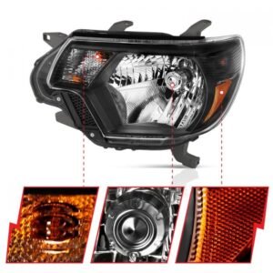 Toyota Tacoma 12-15 Crystal Headlight Black - Image 2