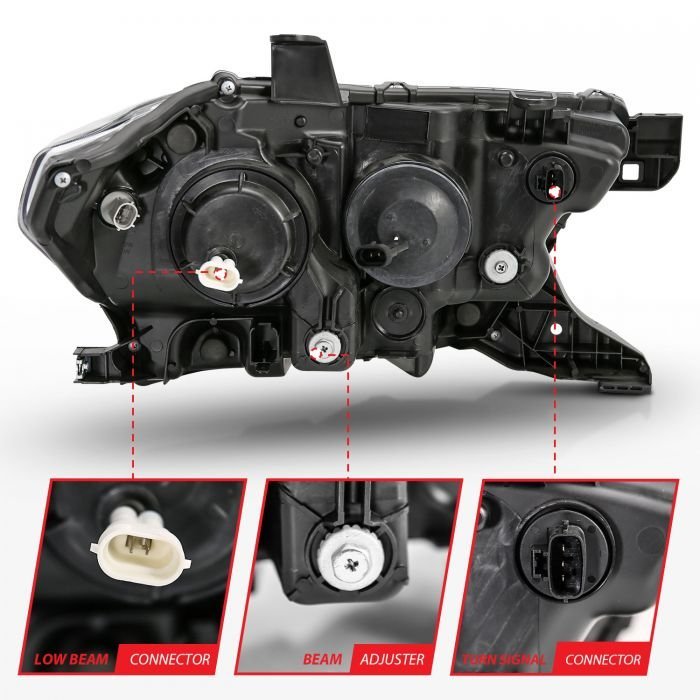 Toyota Tacoma 16-22 Projector Plank Style Switchback Headlights Black Amber