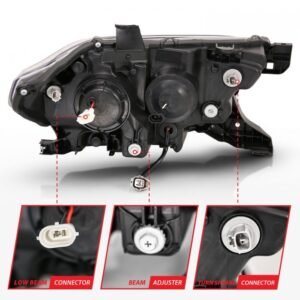 Toyota Tacoma 16-22 Projector Plank Style Switchback Headlights Black Amber - Image 4