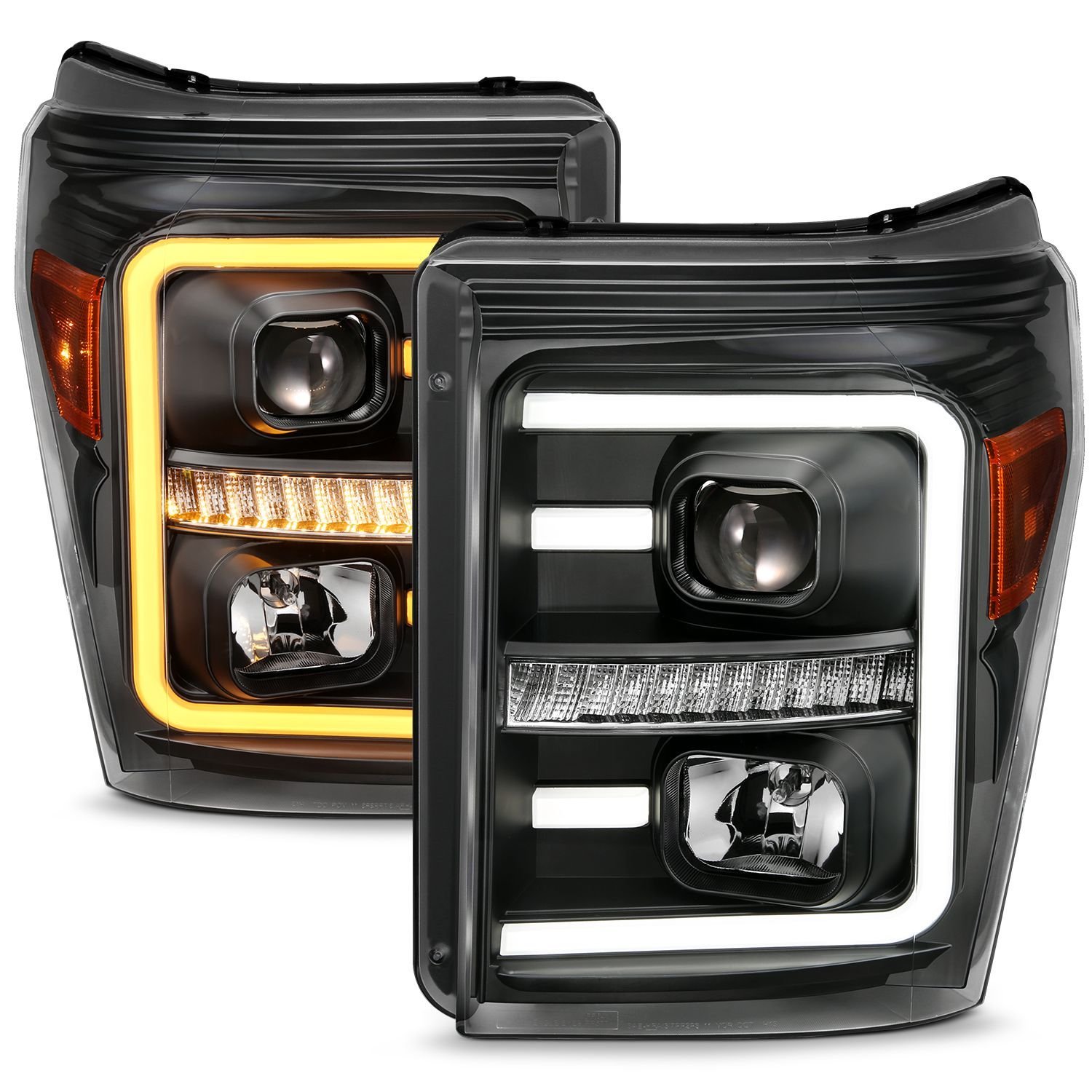 Ford Super Duty 11-16 Projector Plank Style Switchback Headlight Black - Image 2