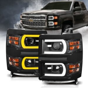 Chevy Silverado 1500 14-15 Projector Switchback Headlight - Black - Image 1