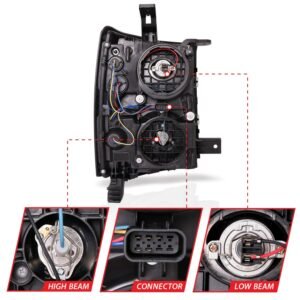 Chevy Silverado 1500 14-15 Projector Switchback Headlights - Chrome - Image 5