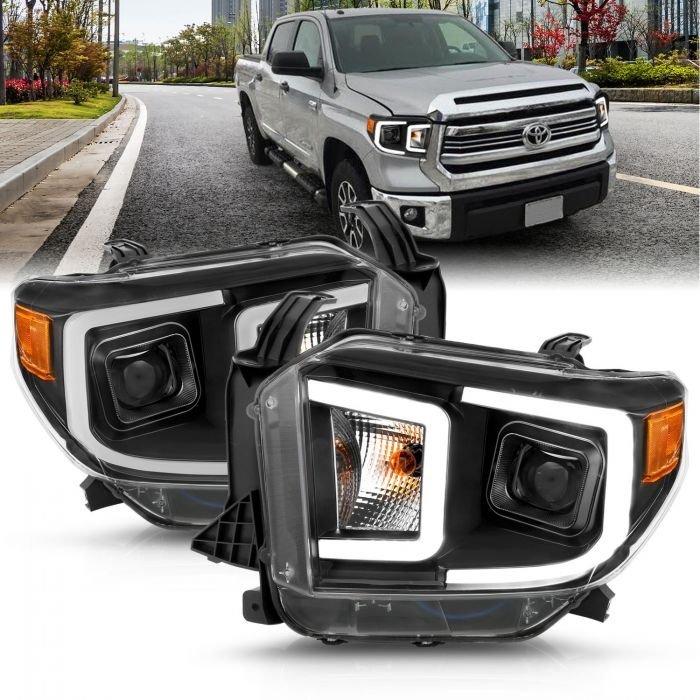 Toyota Tundra 14-17 Projector Led Bar Style Switchback Headlights Black