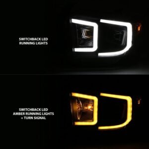 Toyota Tundra 14-17 Projector Led Bar Style Switchback Headlights Black - Image 5