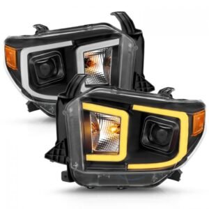 Toyota Tundra 14-17 Projector Led Bar Style Switchback Headlights Black - Image 3