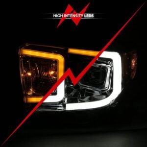 Toyota Tundra 14-17 Projector Led Bar Style Switchback Headlights Chrome - Image 6