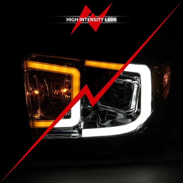 Toyota Tundra 14-17 Projector Led Bar Style Switchback Headlights Chrome