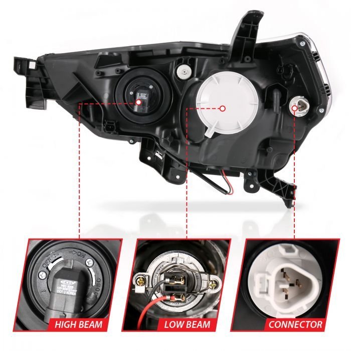 Toyota 4runner 14-21 Projector Plank Style Headlights Black