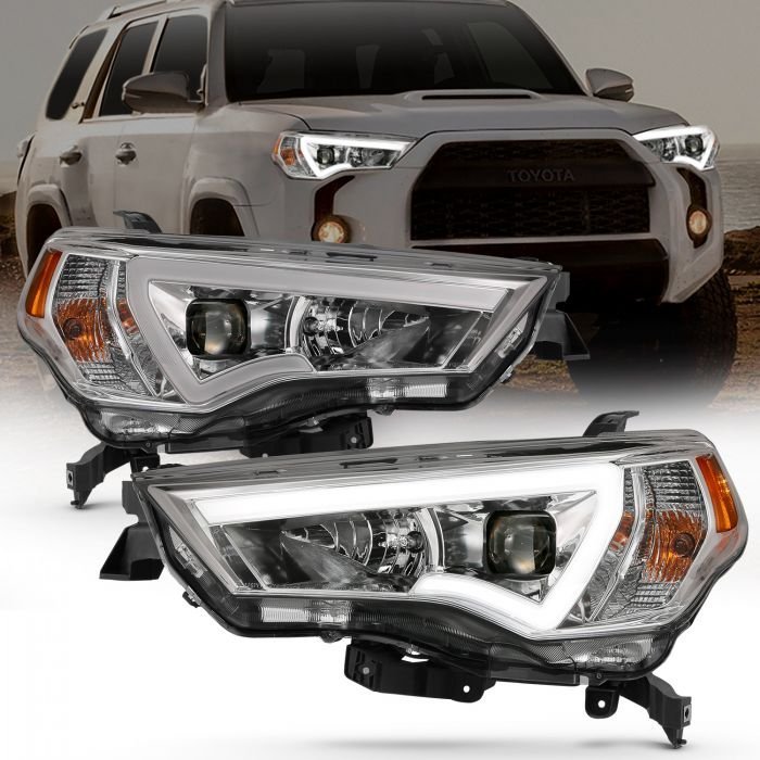 Toyota 4runner 14-21 Projector Plank Style Headlights Chrome