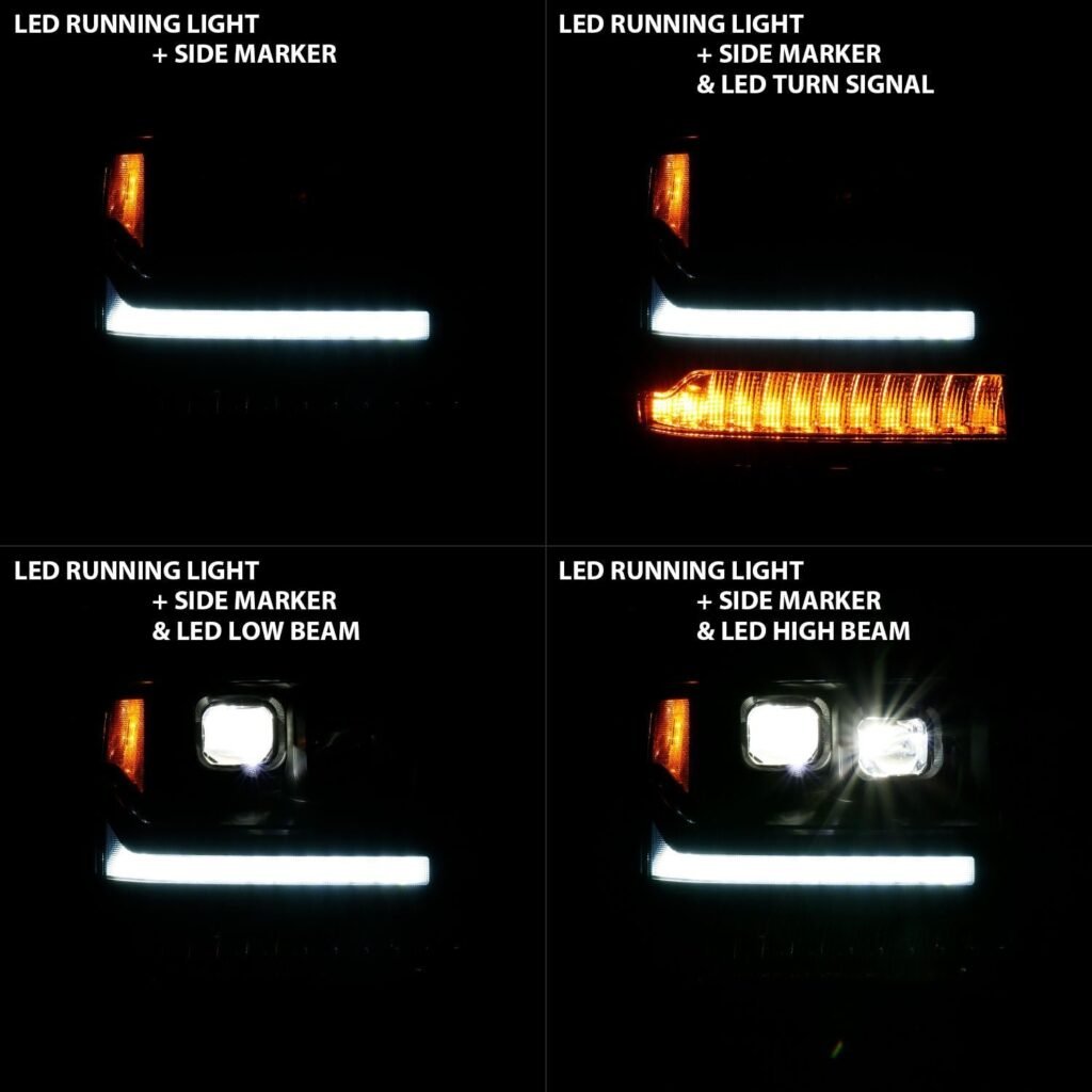 Chevy Silverado 1500 16-18 Led Projector Plank Headlights - Black