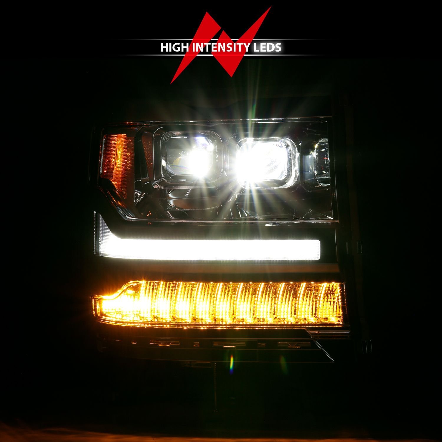 Chevy Silverado 16-18 1500 LED Projector Plank Headlights - Chrome - Image 7