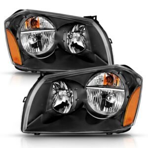 Dodge Magnum 05-07 Crystal Headlight Black Amber - Image 5
