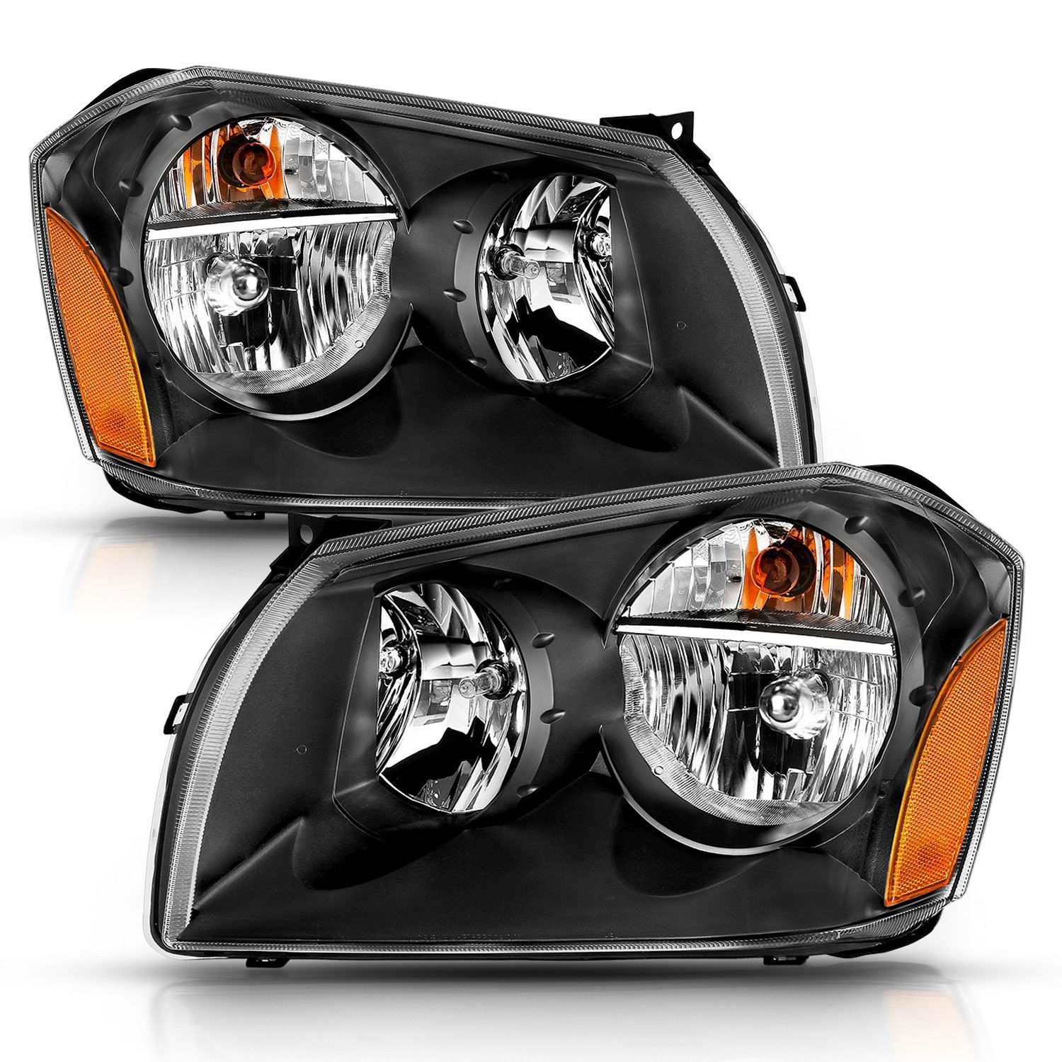 Dodge Magnum 05-07 Crystal Headlight Black Amber - Image 5