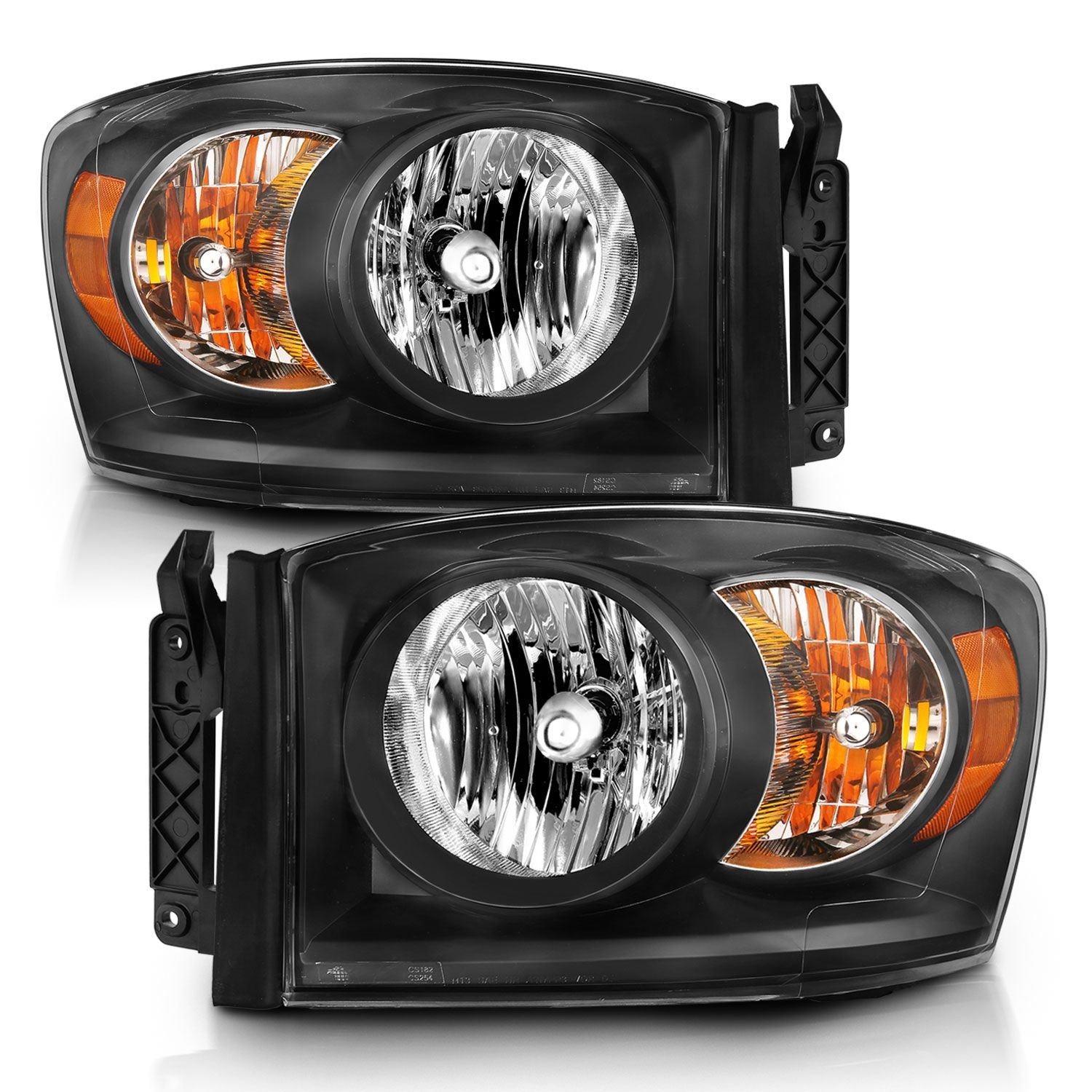 Dodge Ram 1500 06-08 2500/3500 06-09 Crystal Headlight Black - Image 4