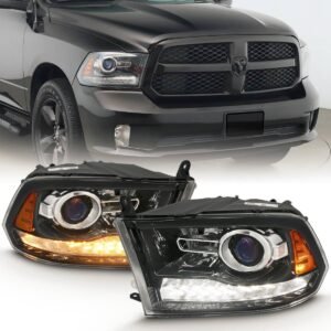 Dodge Ram 1500 09-18 / 2500/3500 10-18 Projector Headlights Black Amber - Image 1