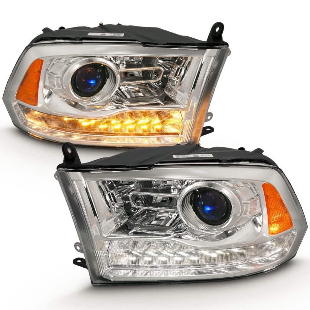 Dodge Ram 1500 09-18 / 2500/3500 10-18 Projector Headlights Chrome Amber