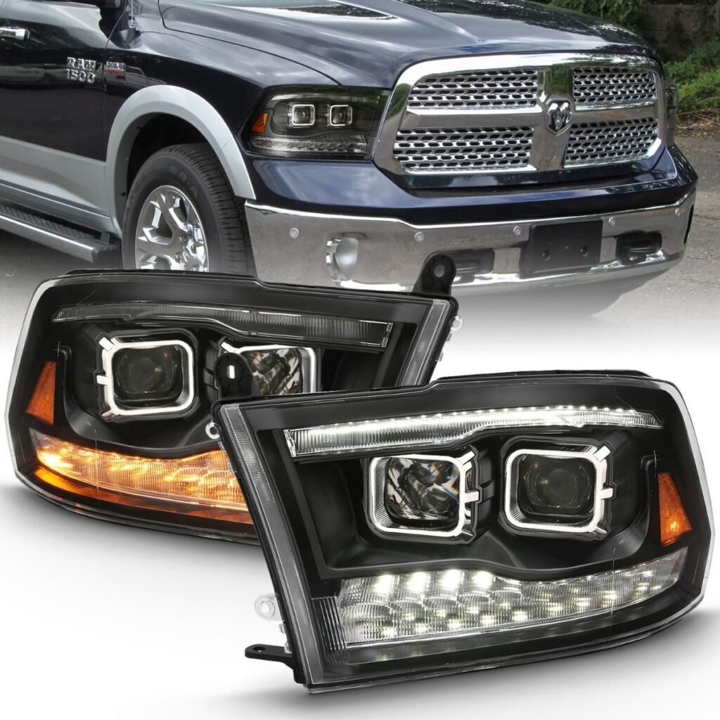 Dodge Ram 1500 09-18 /ram 2500/3500 10-18 Dual Projector Switchback Headlight Black Amber (for All Models)