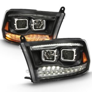 Dodge Ram 1500 09-18 /ram 2500/3500 10-18 Dual Projector Switchback Headlight Black Amber (for All Models) - Image 2