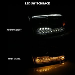 Dodge Ram 1500 09-18 /ram 2500/3500 10-18 Dual Projector Switchback Headlight Black Amber (for All Models) - Image 7