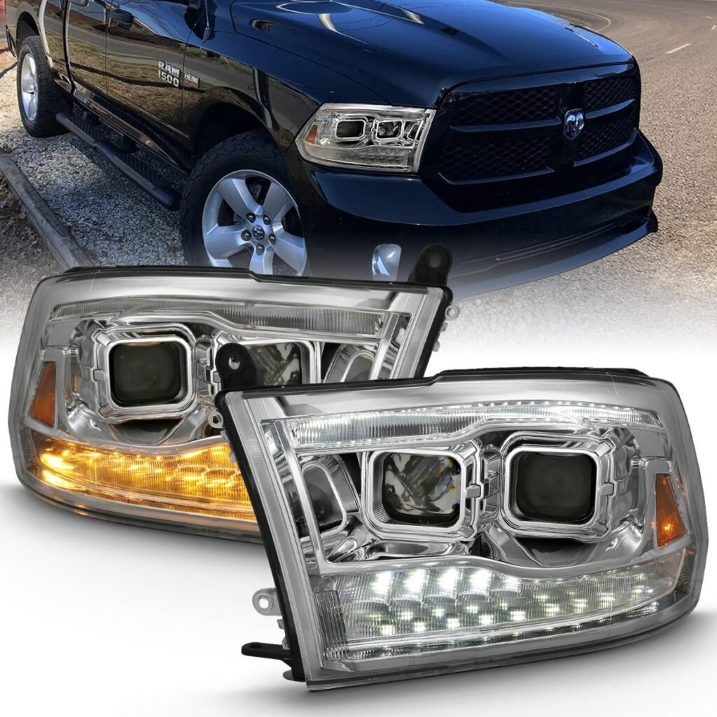 Dodge Ram 1500 09-18 / Ram 2500/3500 10-18 Dual Projector Switchback Headlights Chrome Amber (for All Models)