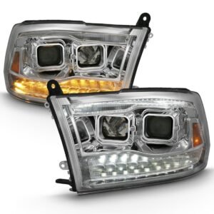 Dodge Ram 1500 09-18 / Ram 2500/3500 10-18 Dual Projector Switchback Headlights Chrome Amber (for All Models) - Image 2