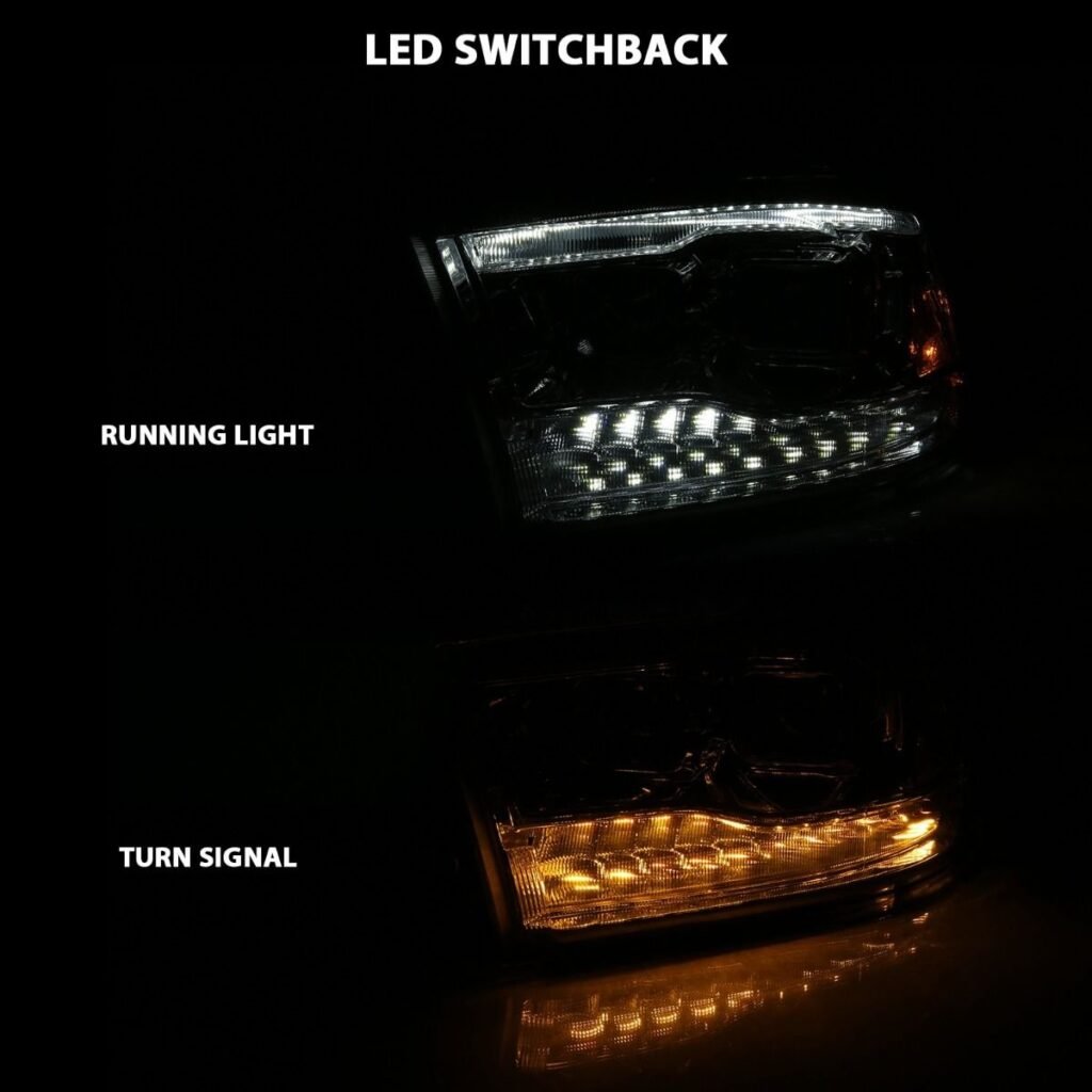 Dodge Ram 1500 09-18 / Ram 2500/3500 10-18 Dual Projector Switchback Headlights Chrome Amber (for All Models)