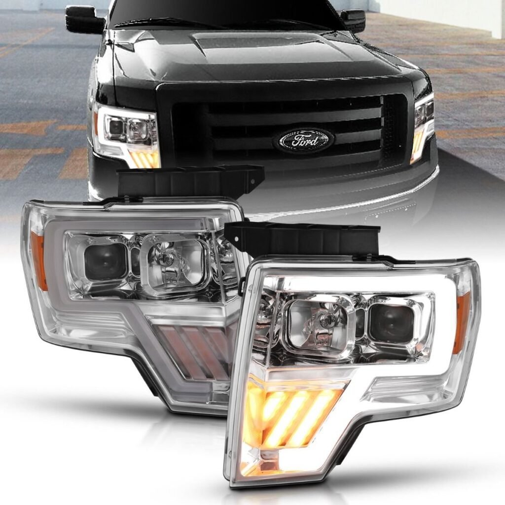Ford F150 09-14 Projector Led Light Bar Headlight Chrome