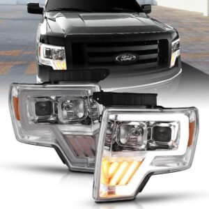 Ford F150 09-14 Projector Led Light Bar Headlight Chrome - Image 1