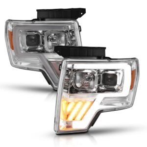 Ford F150 09-14 Projector Led Light Bar Headlight Chrome - Image 2