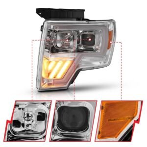 Ford F150 09-14 Projector Led Light Bar Headlight Chrome - Image 3