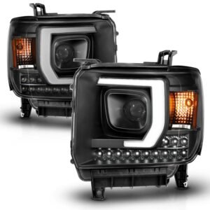 GMC Sierra 1500 14-15 /2500hd/3500hd 15-19 Projector Headlights Black - Image 2