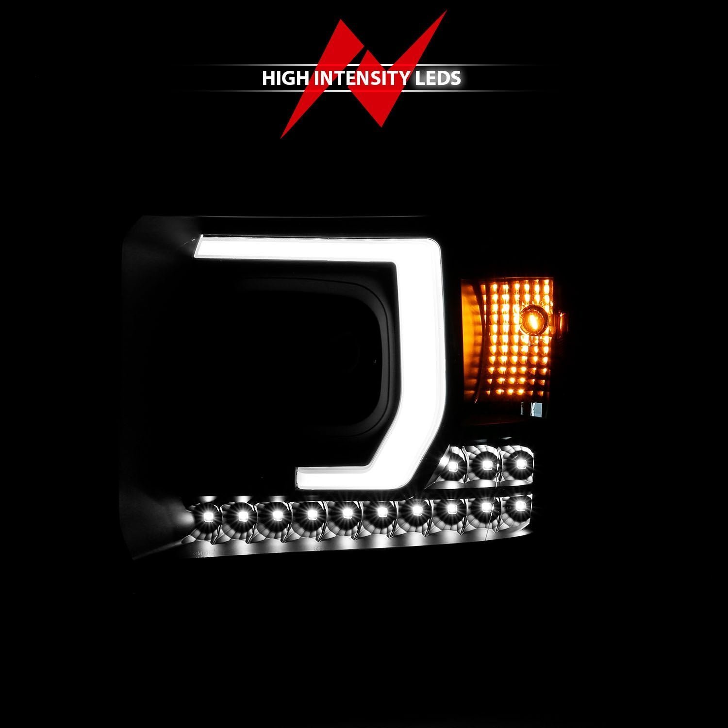 GMC Sierra 1500 14-15 /2500hd/3500hd 15-19 Projector Headlights Black - Image 6