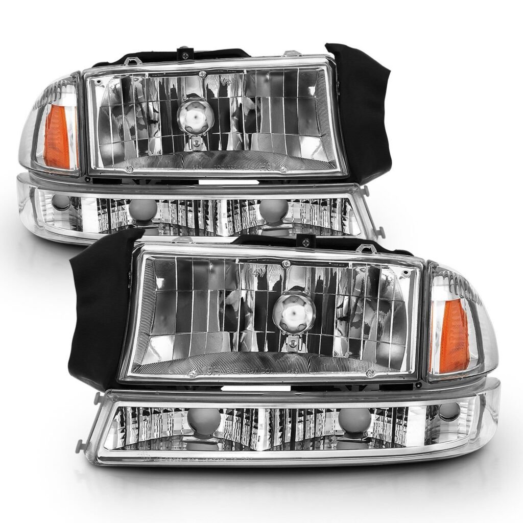 DODGE DAKOTA 97-04 / DODGE DURANGO 98-03 CRYSTAL HEADLIGHTS CHROME W/ PARKING LIGHT (2 PCS)