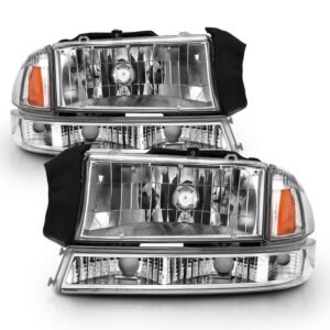 DODGE DAKOTA 97-04 / DODGE DURANGO 98-03 CRYSTAL HEADLIGHTS CHROME W/ PARKING LIGHT (2 PCS) - Image 4