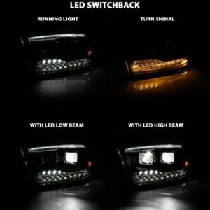 Dodge Ram 1500 09-18 /ram 2500/3500 10-18 Dual Led Projector Headlights Black - Image 7