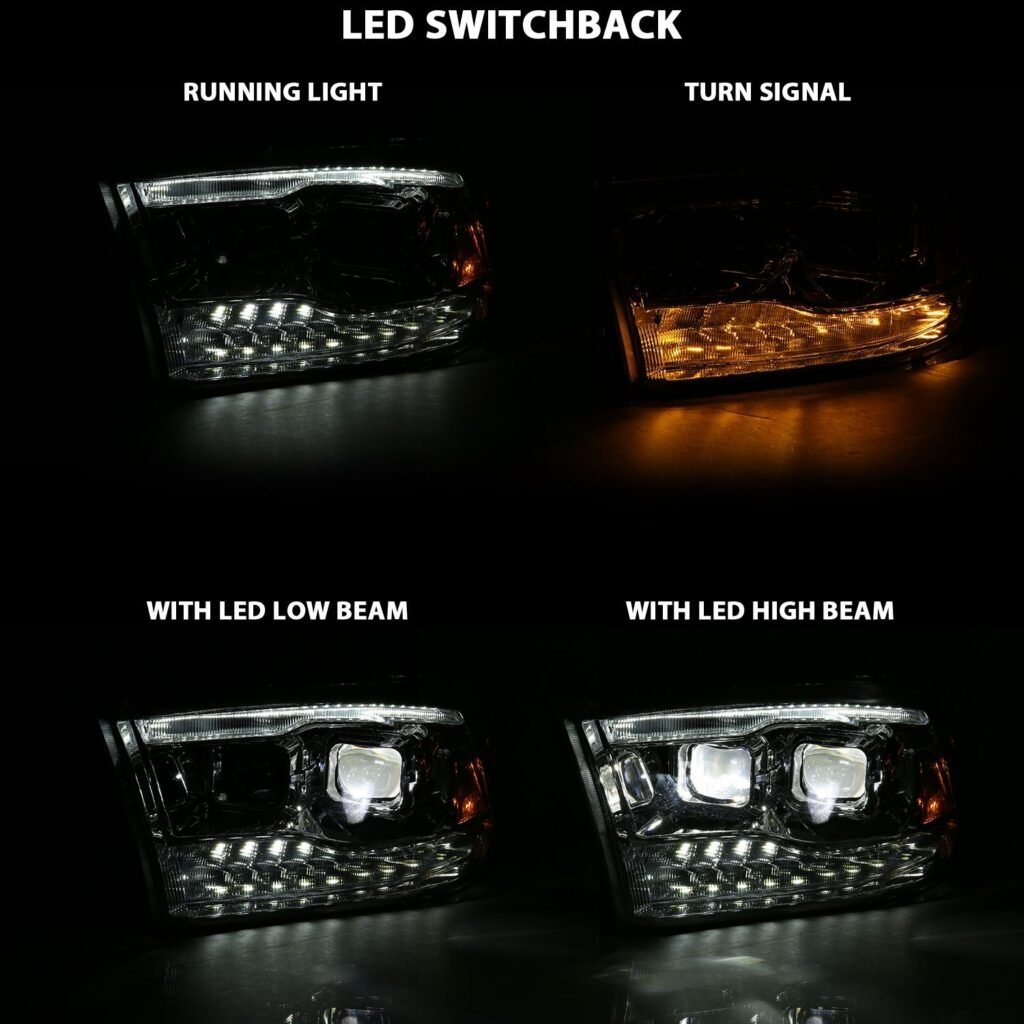 Dodge Ram 1500 09-18 /Ram 2500/3500 10-18 Dual LED Projector Headlights Chrome