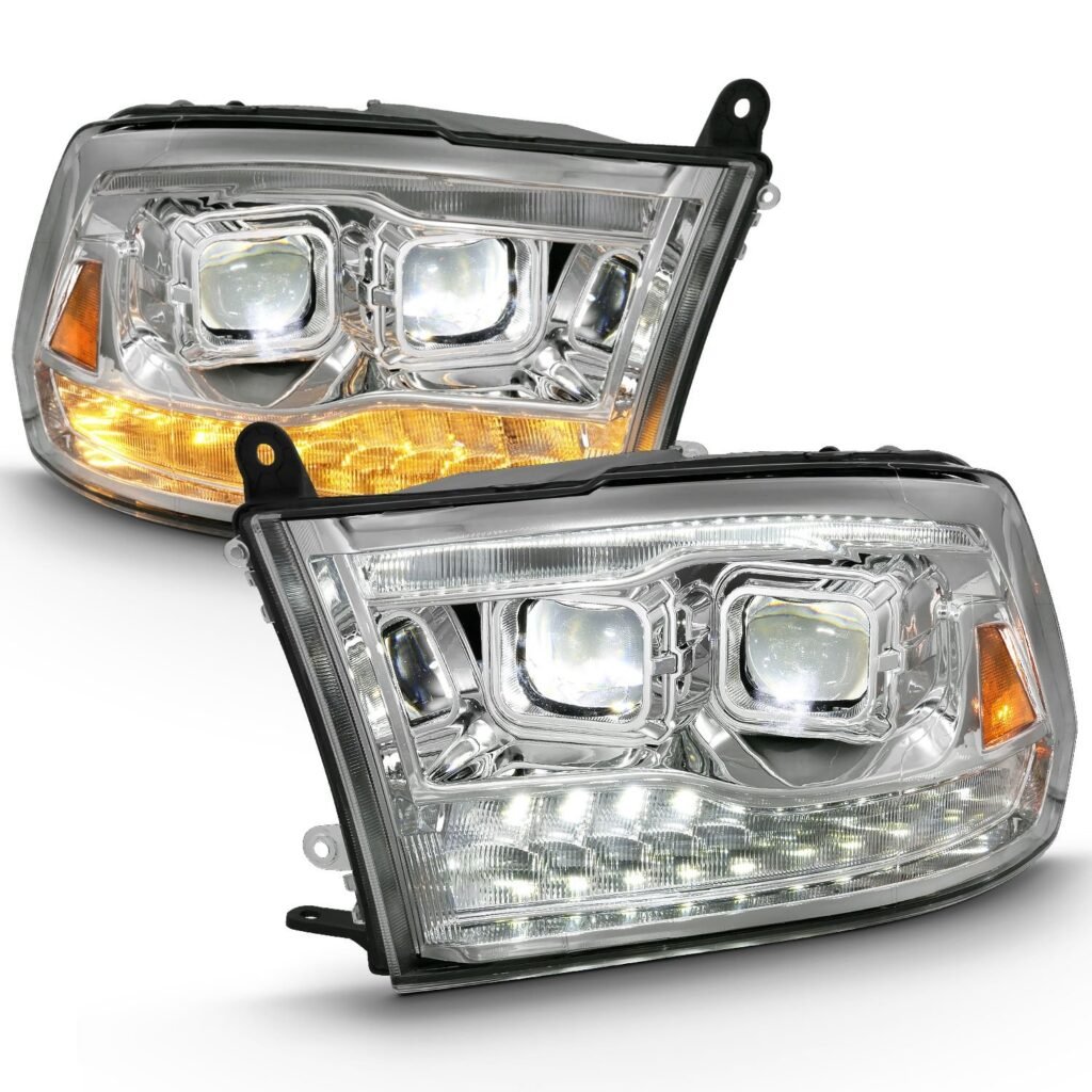 Dodge Ram 1500 09-18 /Ram 2500/3500 10-18 Dual LED Projector Headlights Chrome