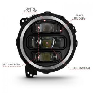 Jeep Wrangler Jl 18-21 Full Led Projector Headlights Black (Jeep Wrangler Jl Only) - Image 6