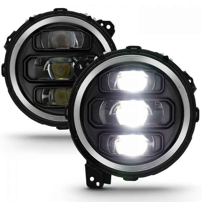 Jeep Wrangler Jl 18-21 Full Led Projector Headlights Black (Jeep Wrangler Jl Only)