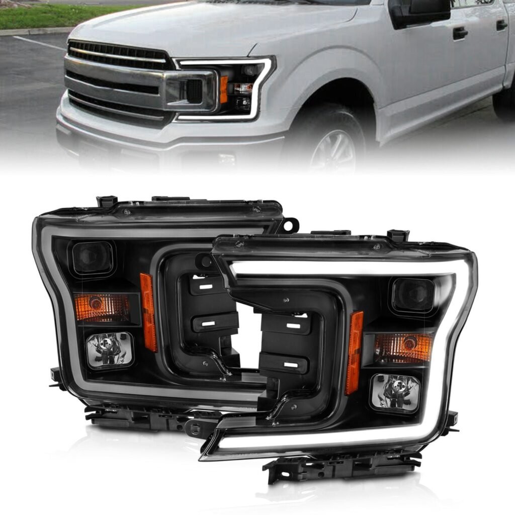 Ford F-150 18-20 Projector Led Plank Style Headlights Black