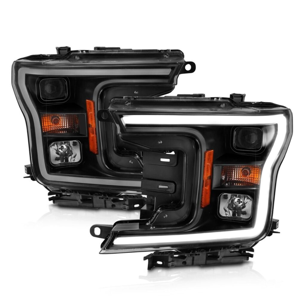 Ford F-150 18-20 Projector Led Plank Style Headlights Black