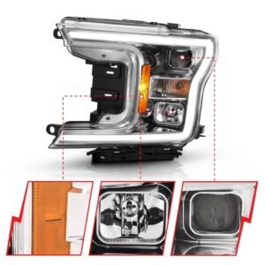 Ford F-150 18-20 Projector Led Plank Style Headlights Chrome - Image 3