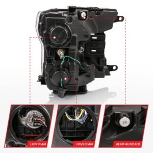 Ford F-150 18-20 Projector Led Plank Style Headlights Chrome - Image 5