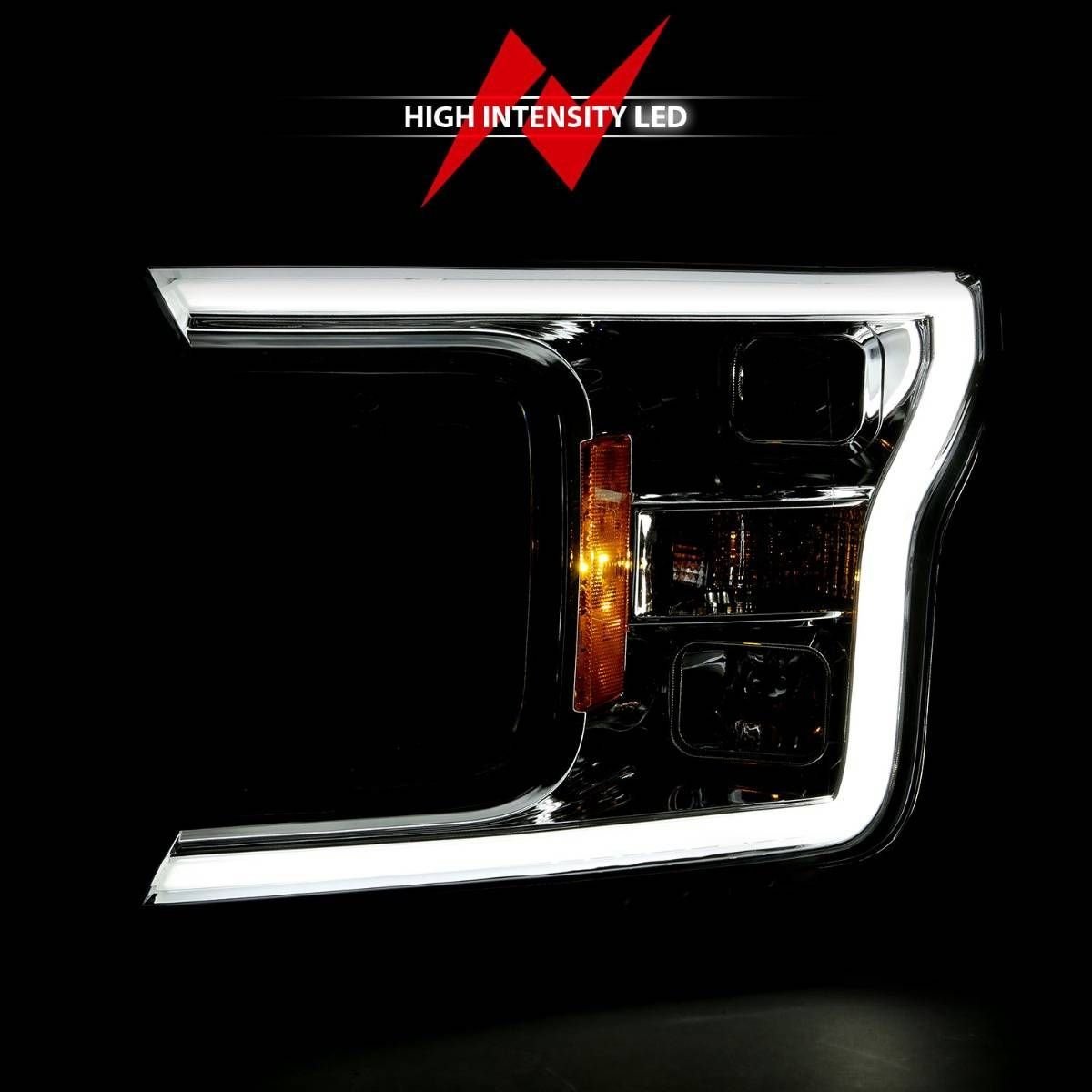Ford F-150 18-20 Projector Led Plank Style Headlights Chrome - Image 6