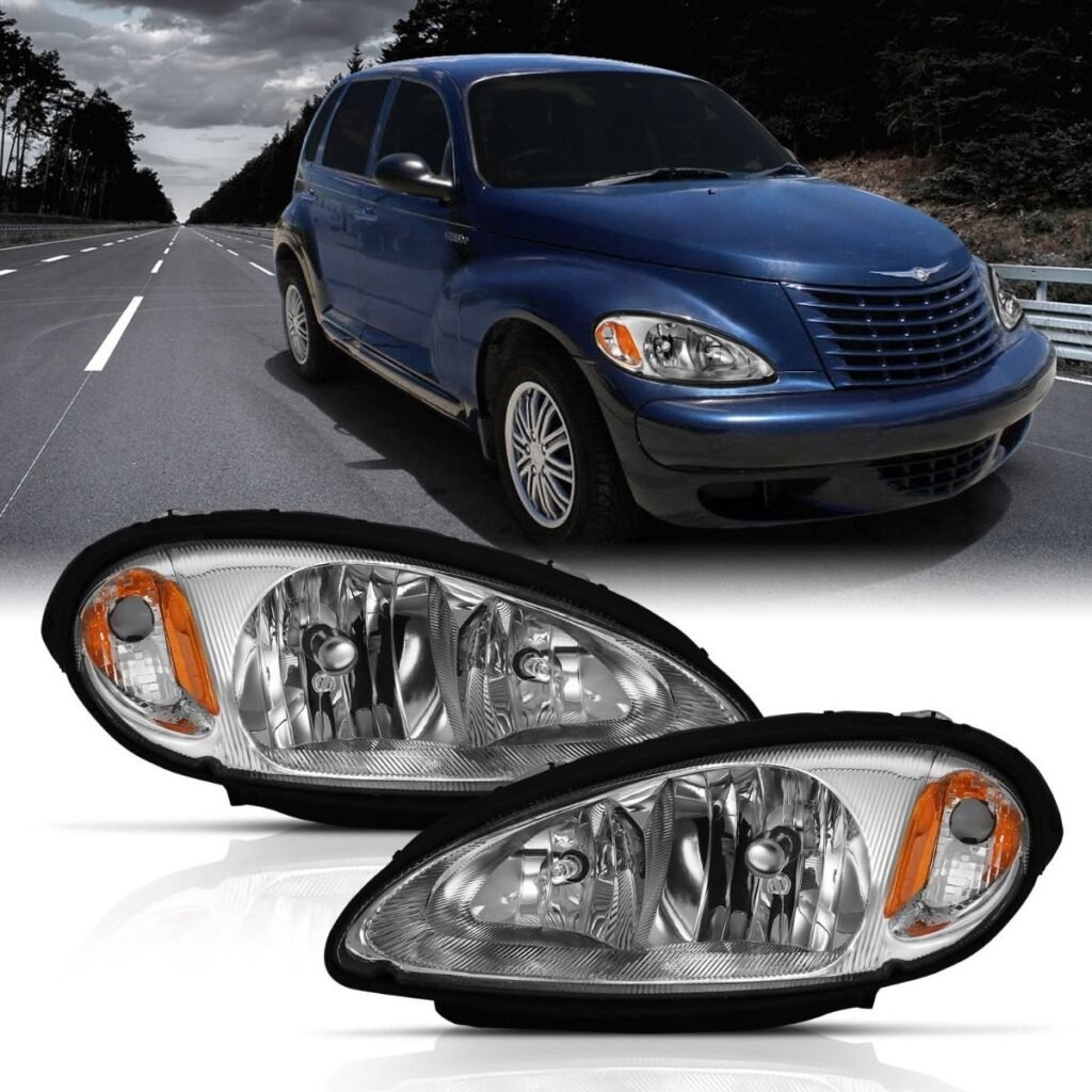 Chrysler PT Cruiser 01-05 Crystal Headlight Chrome Amber (Oe)
