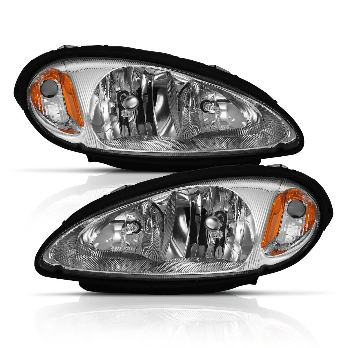 Chrysler PT Cruiser 01-05 Crystal Headlight Chrome Amber (Oe) - Image 2