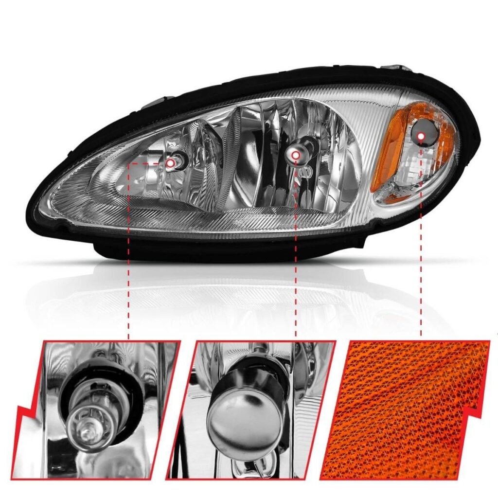 Chrysler PT Cruiser 01-05 Crystal Headlight Chrome Amber (Oe)