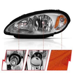 Chrysler PT Cruiser 01-05 Crystal Headlight Chrome Amber (Oe) - Image 3