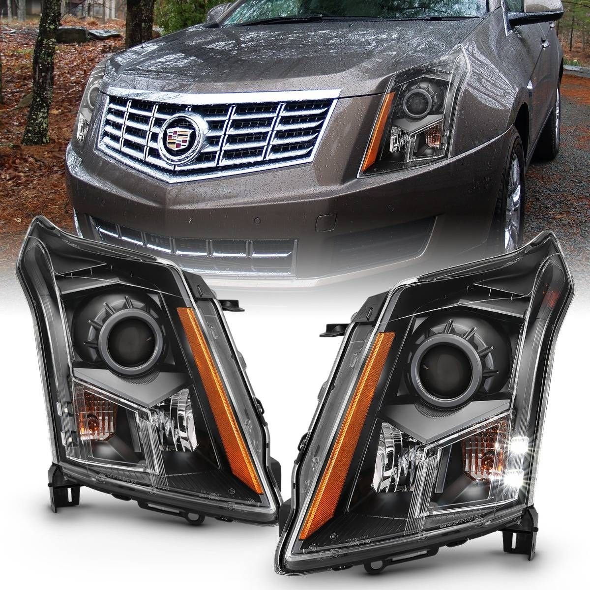 Cadillac SRX 10-16 Projector Headlight Black (OE) - Image 1